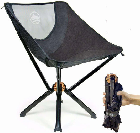 Enkeeo 1600g Folding Chair Black - Hiking Backpack 