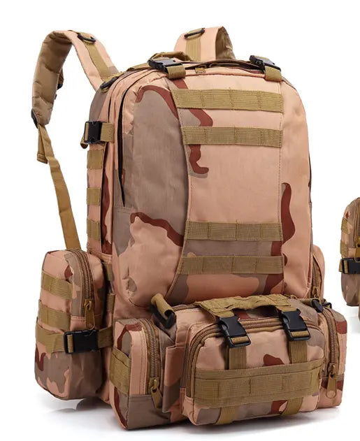 Tactical 50L Backpack Camouflage Light Brown 1