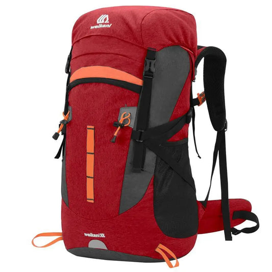 Weikani 50L Hiking Backpack Red 1