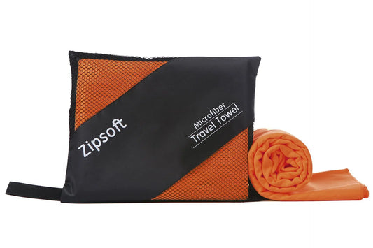 Zipsoft 300g Quick-Drying Towel Orange - Hiking Backpack 